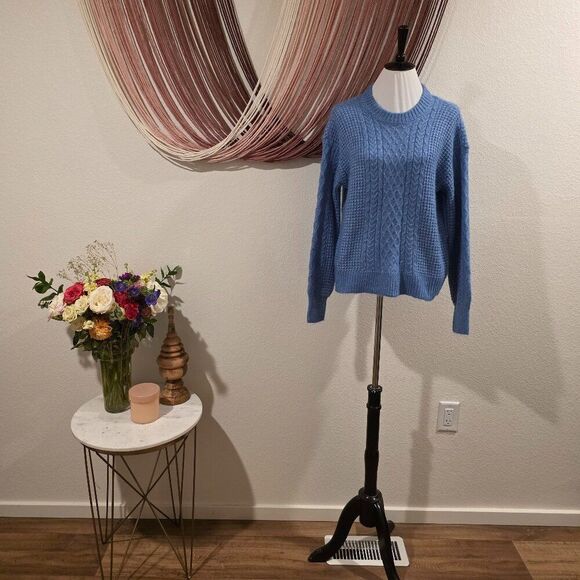 Lauren Conrad Metallic Blue Sweater Sz S - Picture 1 of 8